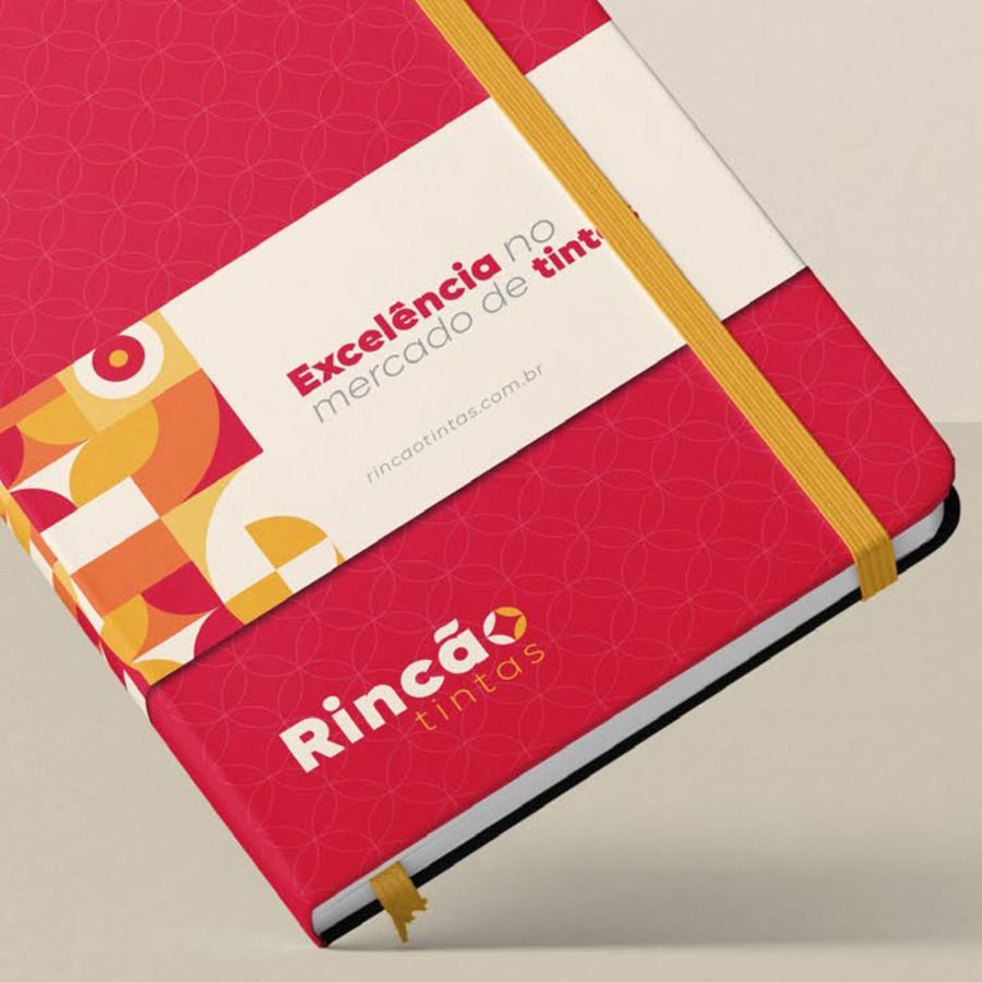 Caderno com a marca Rincão Tintas